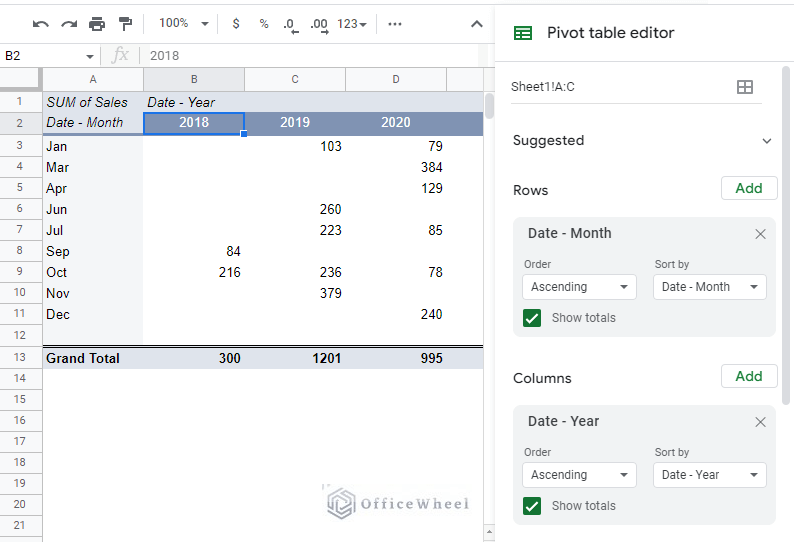 Group Dates in a Google Sheets Pivot Table (An Easy Guide) OfficeWheel
