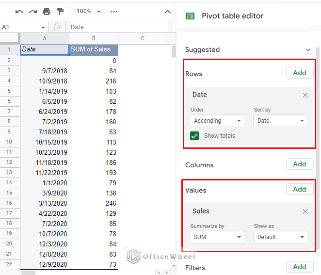Group Dates in a Google Sheets Pivot Table (An Easy Guide) OfficeWheel