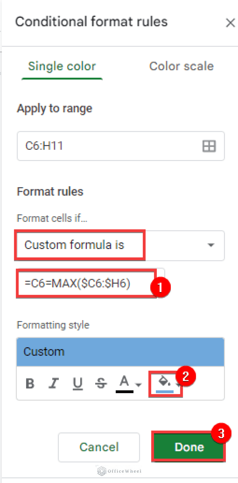 How to Highlight Highest Value in Row in Google Sheets (2 Ways)