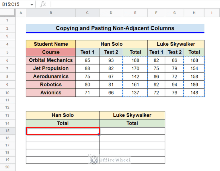How to Copy and Paste Multiple Columns in Google Sheets
