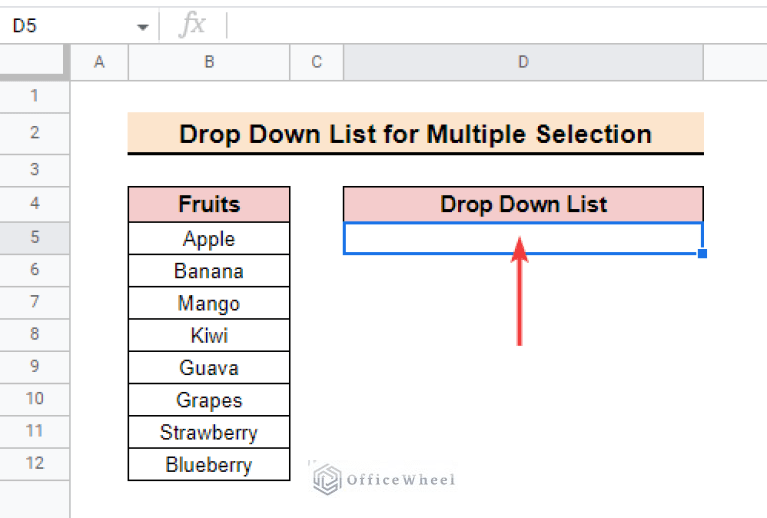 Create Drop Down List for Multiple Selection in Google Sheets