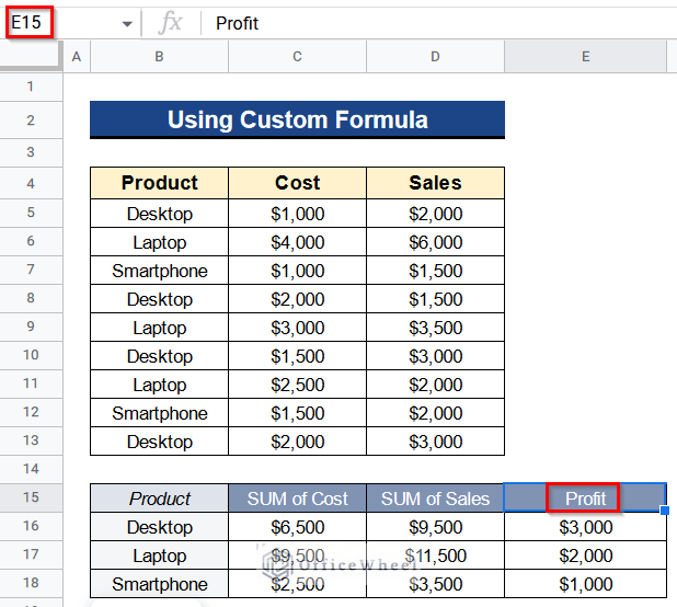 Find Difference Between Two Columns in Calculated Field of Google