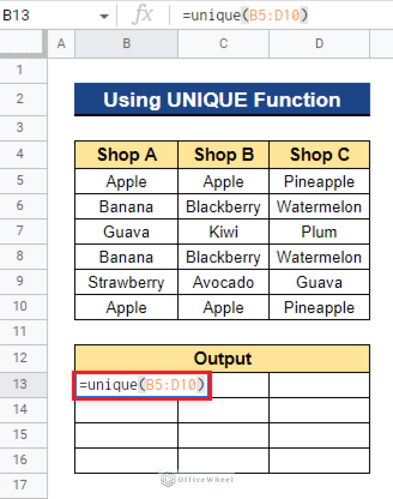 How to Count Unique Values in Multiple Columns in Google Sheets