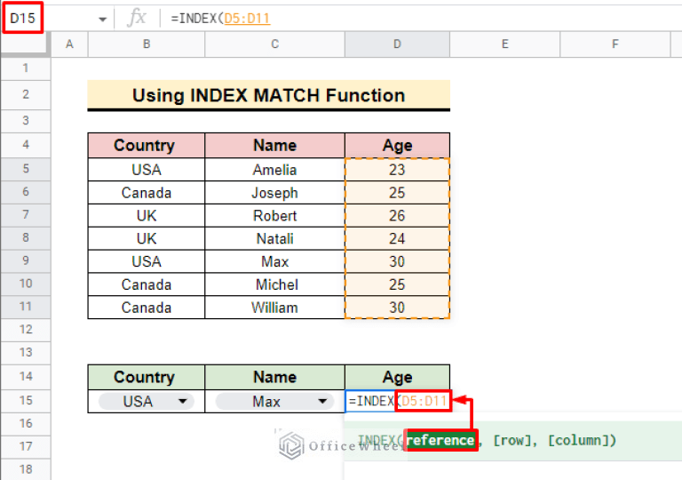 Use of Google Sheets INDEX MATCH in Multiple Columns