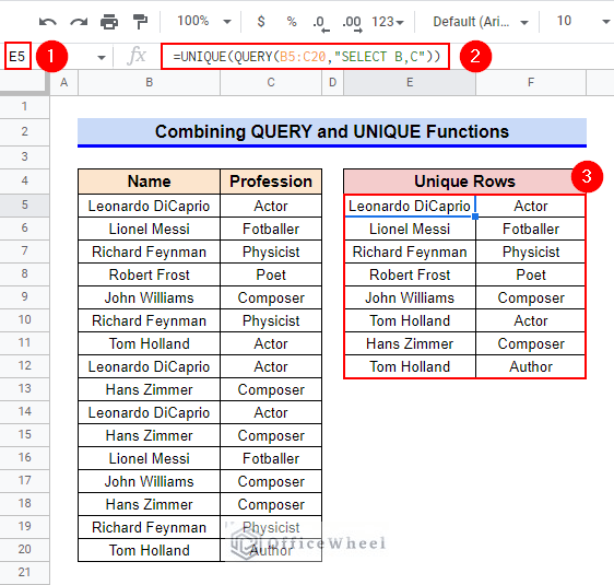 How to Apply QUERY for Unique Rows in Google Sheets (4 Ways)
