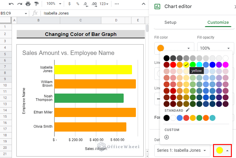 How to Change Color of Bar Graph in Google Sheets (Easy Steps)