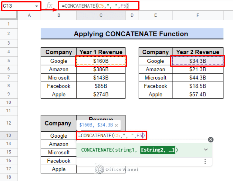 How to Concatenate Two Columns in Google Sheets OfficeWheel