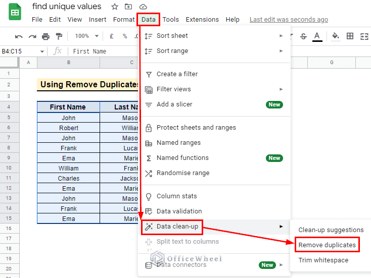 How to Find Unique Values in Google Sheets (5 Simple Ways)