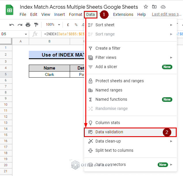 Use INDEX MATCH Across Multiple Sheets in Google Sheets