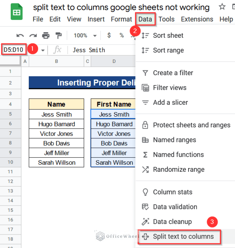 [Solved!] Split Text to Columns Is Not Working in Google Sheets