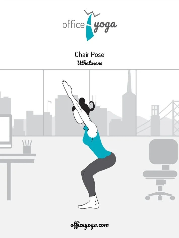 Chair Pose Office Yoga B Corp Certified Corporate Yoga Company