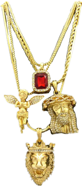 4 Gold Chains (PNG) | Official PSDs (266 x 600 Pixel)