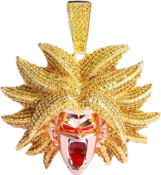 DragonballZ Broly Gold Pendant (PNG) Official PSDs