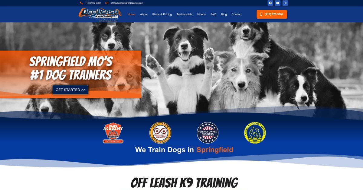 Plans & Pricing Off Leash K9 Training of Springfield MO