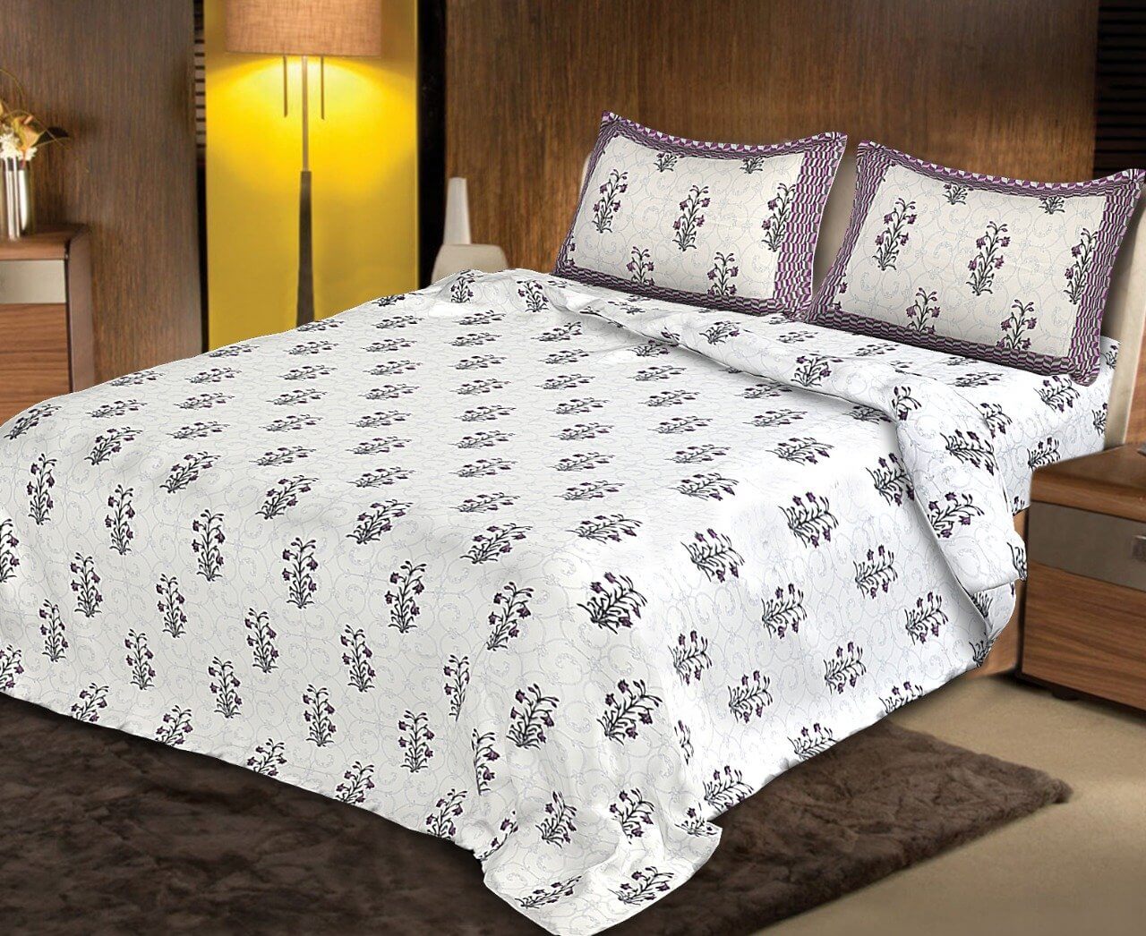 KING SIZE ETHNIC RAJASTHANI BEDSHEETS WITH TWO PILLOW COVERS