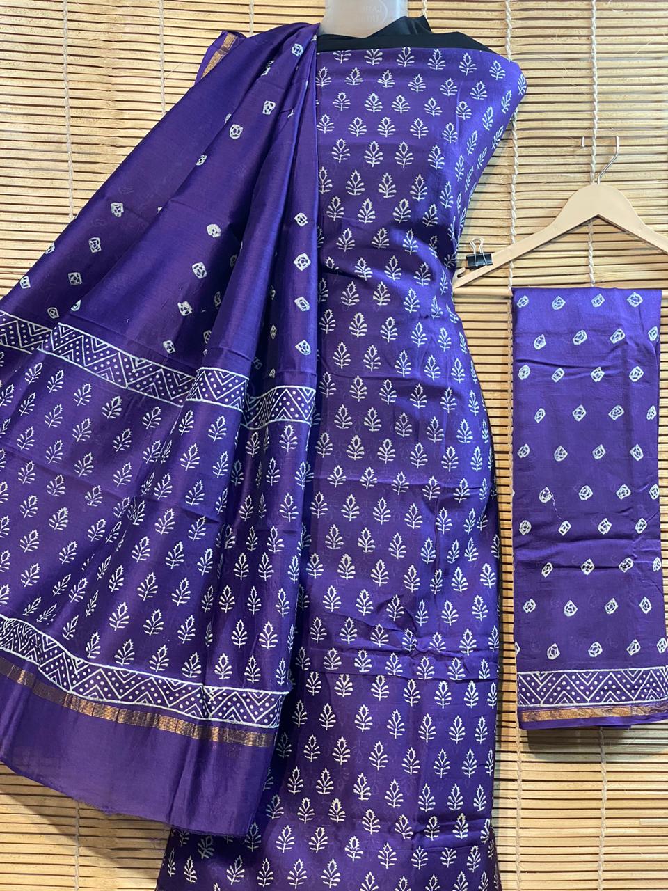 MAHESHWARI SILK COTTON SUIT WITH DUPATTA