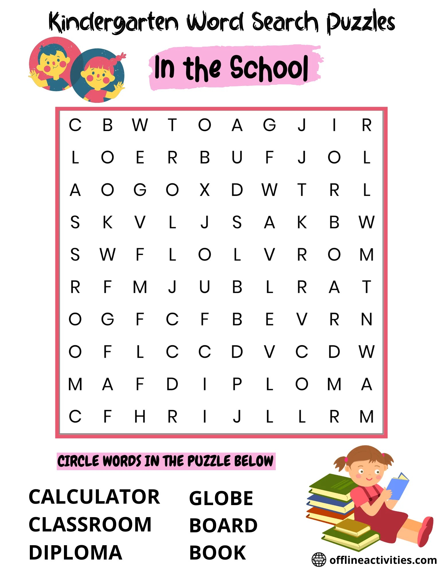 Kindergarten Word Find Game - Free Word Search Puzzles - Offline Activities
