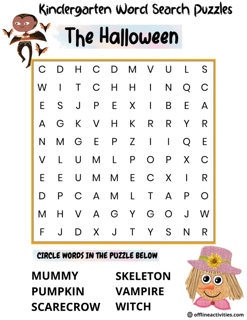Halloween Free Printable Word Searches Offline Activities