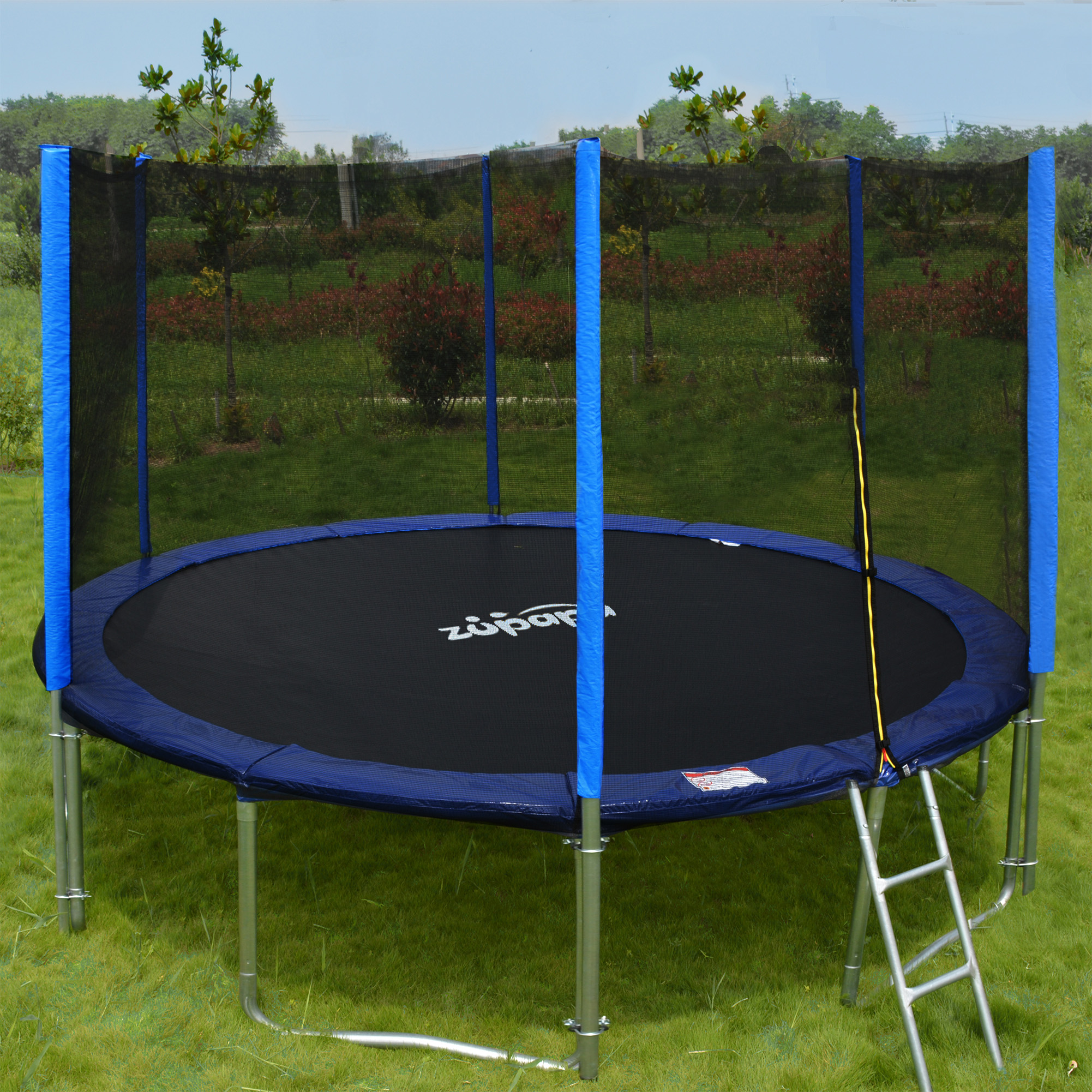 Zupapa 14' Trampoline with Enclosure, TÜV Certified, Jump Safely Blue