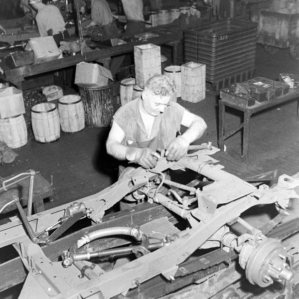 Vintage B&W Willys Jeep Factory Photos