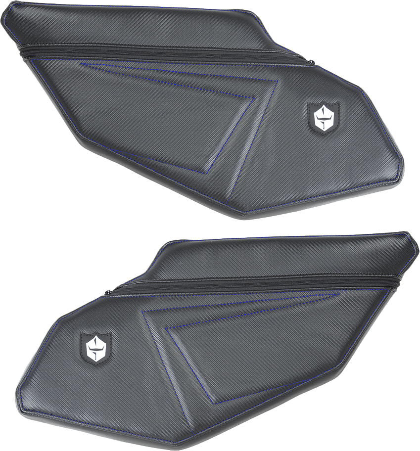 Pro Armor Stock Rear Door Knee Pads With Storage Blue Stitching 202021