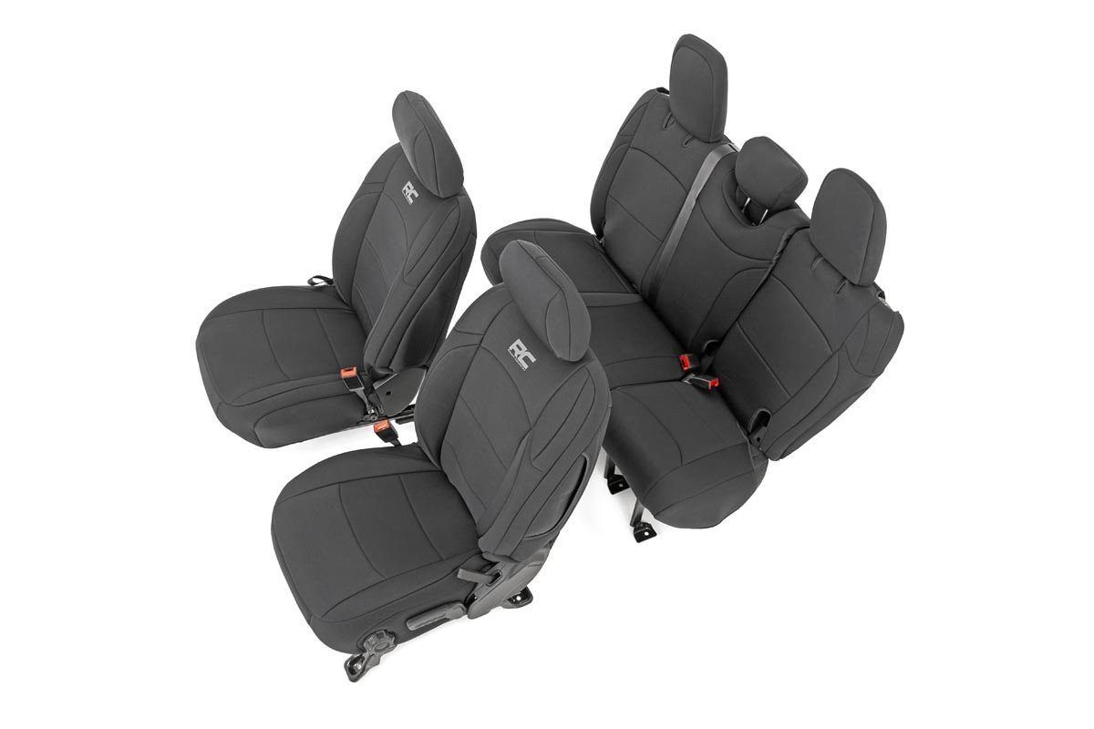 Rough Country Seat Covers Front and Rear w/ Armrest Jeep Wrangler