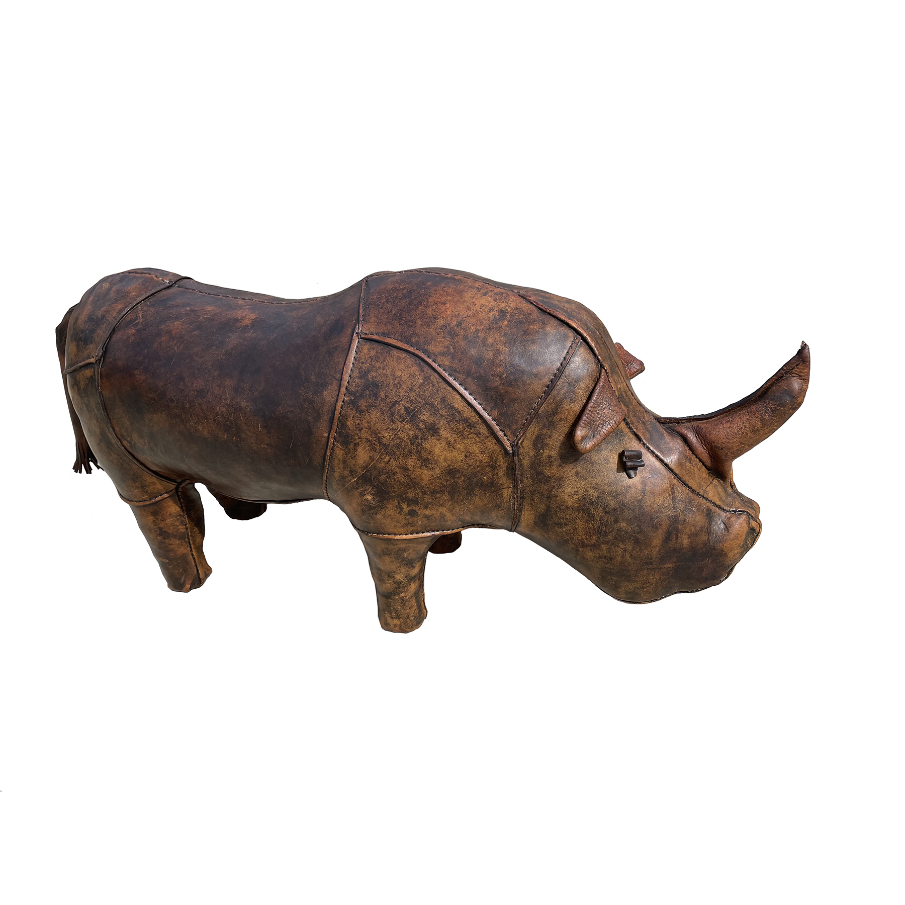 Vintage Leather Rhinoceros Footstool Dimitri Omersa Off The Wall
