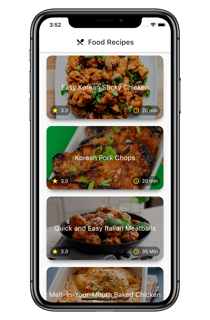 Simple Recipe List App using Flutter and API 2022