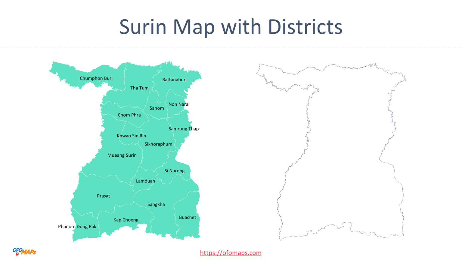 Map Of Surin Thailand Surin Map of Thailand OFO Maps