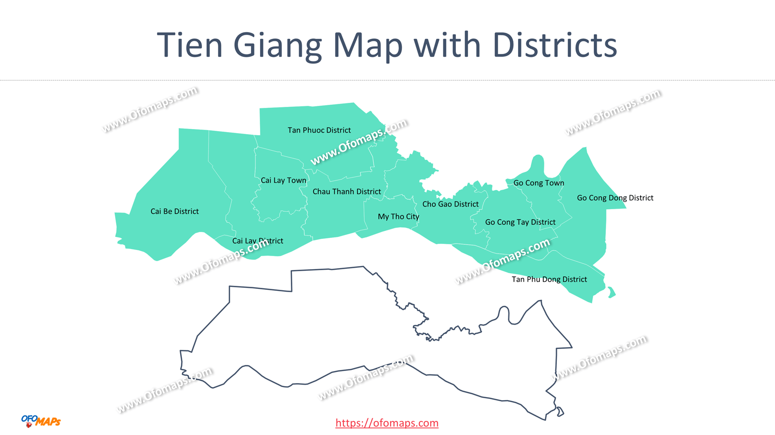 Tien Giang Vietnam Map Mekong River Delta Region Map of Vietnam OFO Maps