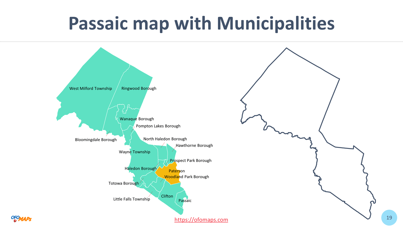 Passaic County Map, New Jersey