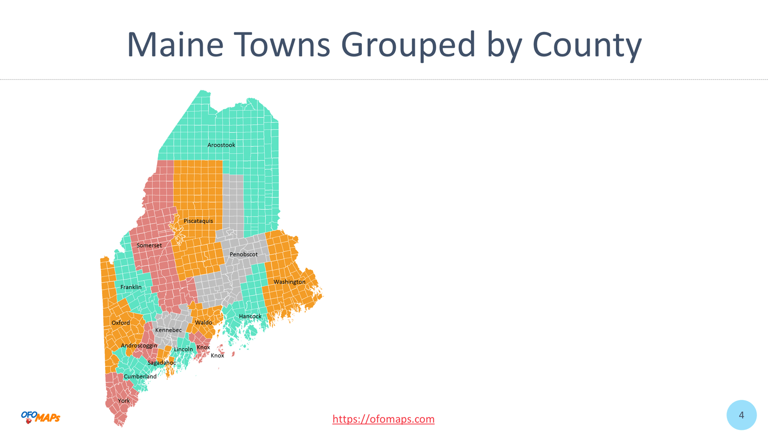 Map Of Maine Townships Maine Town Map OFO Maps