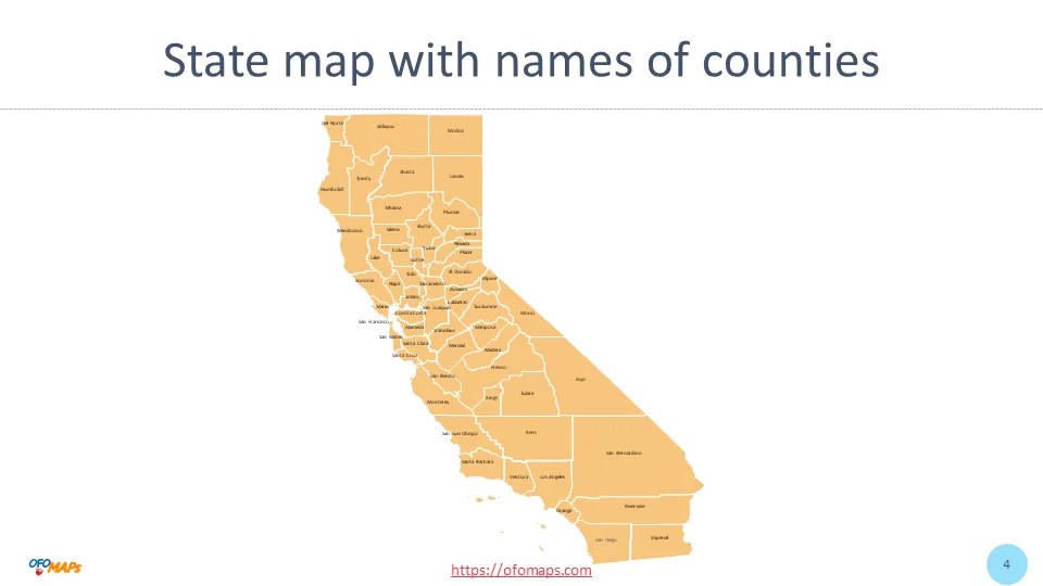 Map Of California Showing Counties