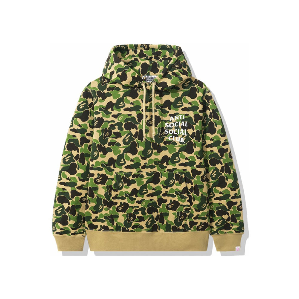 Bape X Anti Social Social Club Abc Camo Pullover Hoodie Green OFour