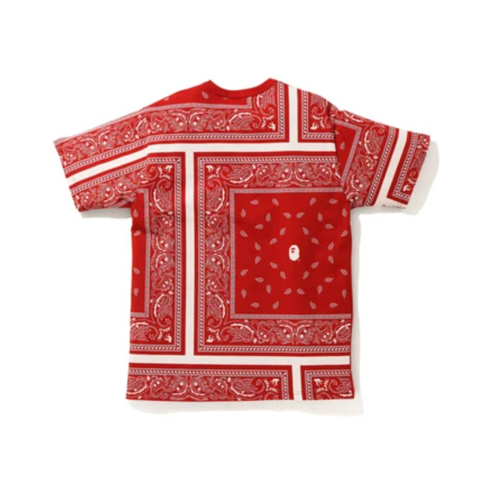 Bape Bandana Print Tee RedBape Bandana Print Tee Red OFour