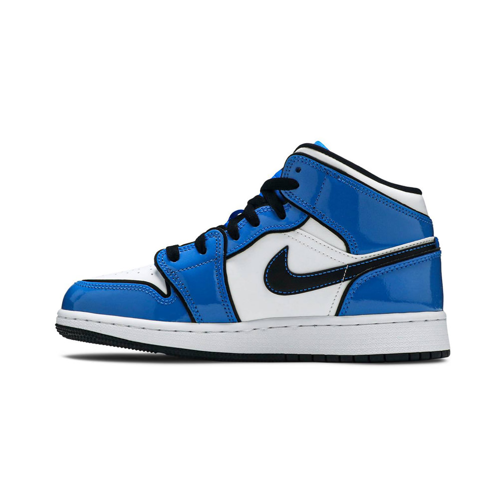 Jordan 1 Mid Signal Blue (GS)Jordan 1 Mid Signal Blue (GS) OFour