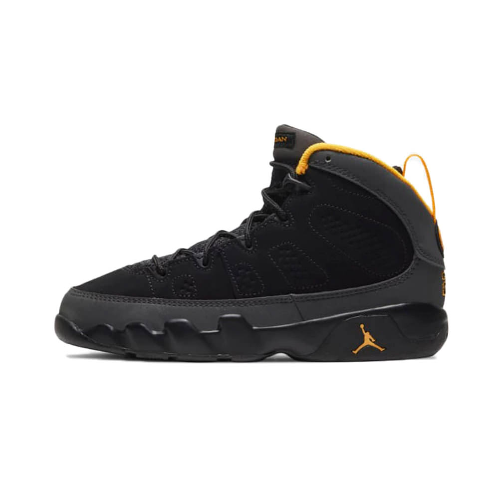Jordan 9 Retro Dark Charcoal University Gold (PS) OFour