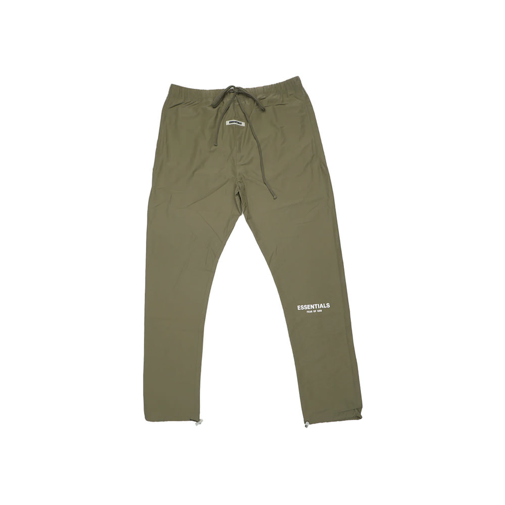 FEAR OF GOD ESSENTIALS Nylon Track Pants OliveFEAR OF GOD ESSENTIALS