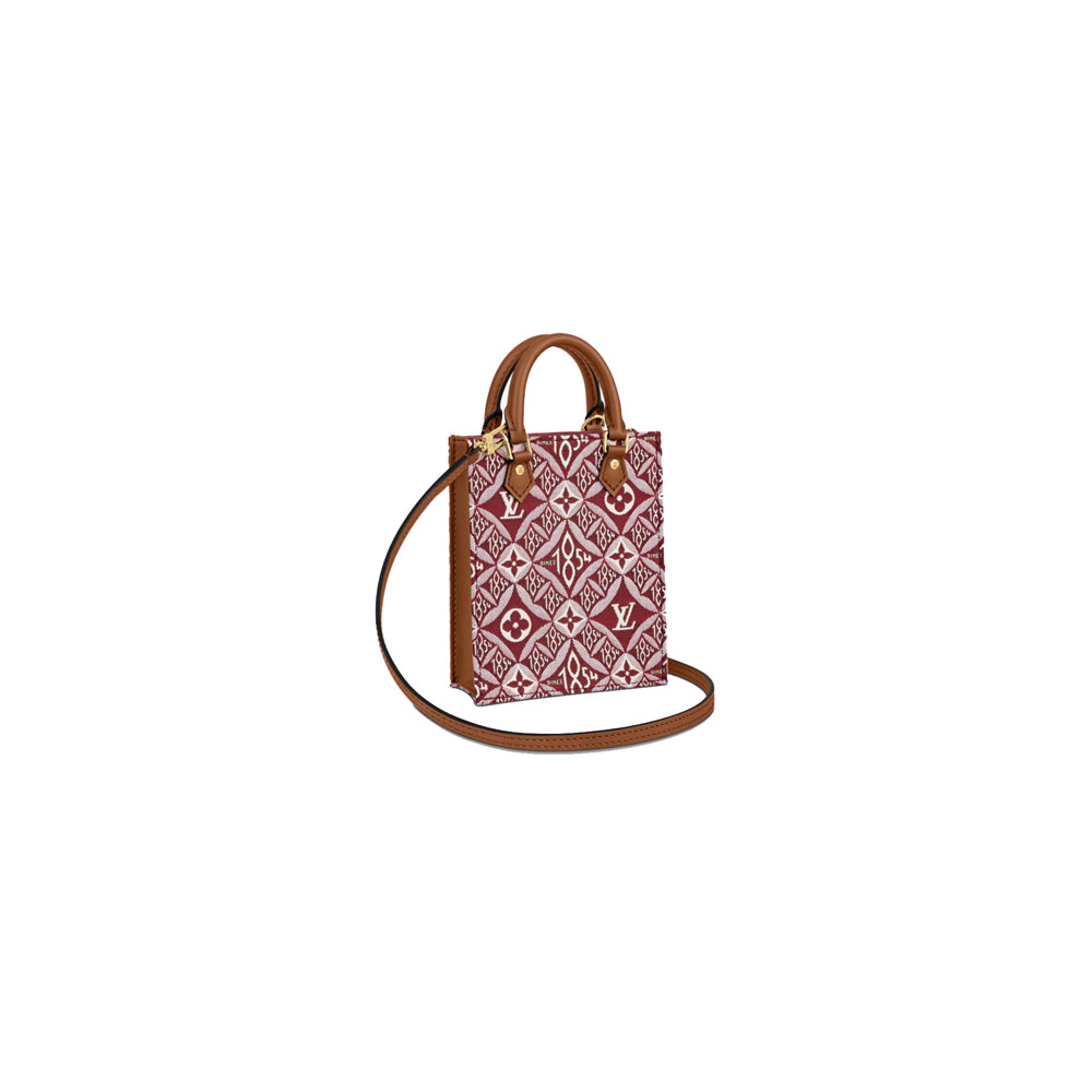 Louis Vuitton Petit Sac Plat Since 1854 Bordeaux in Jacquard Textile