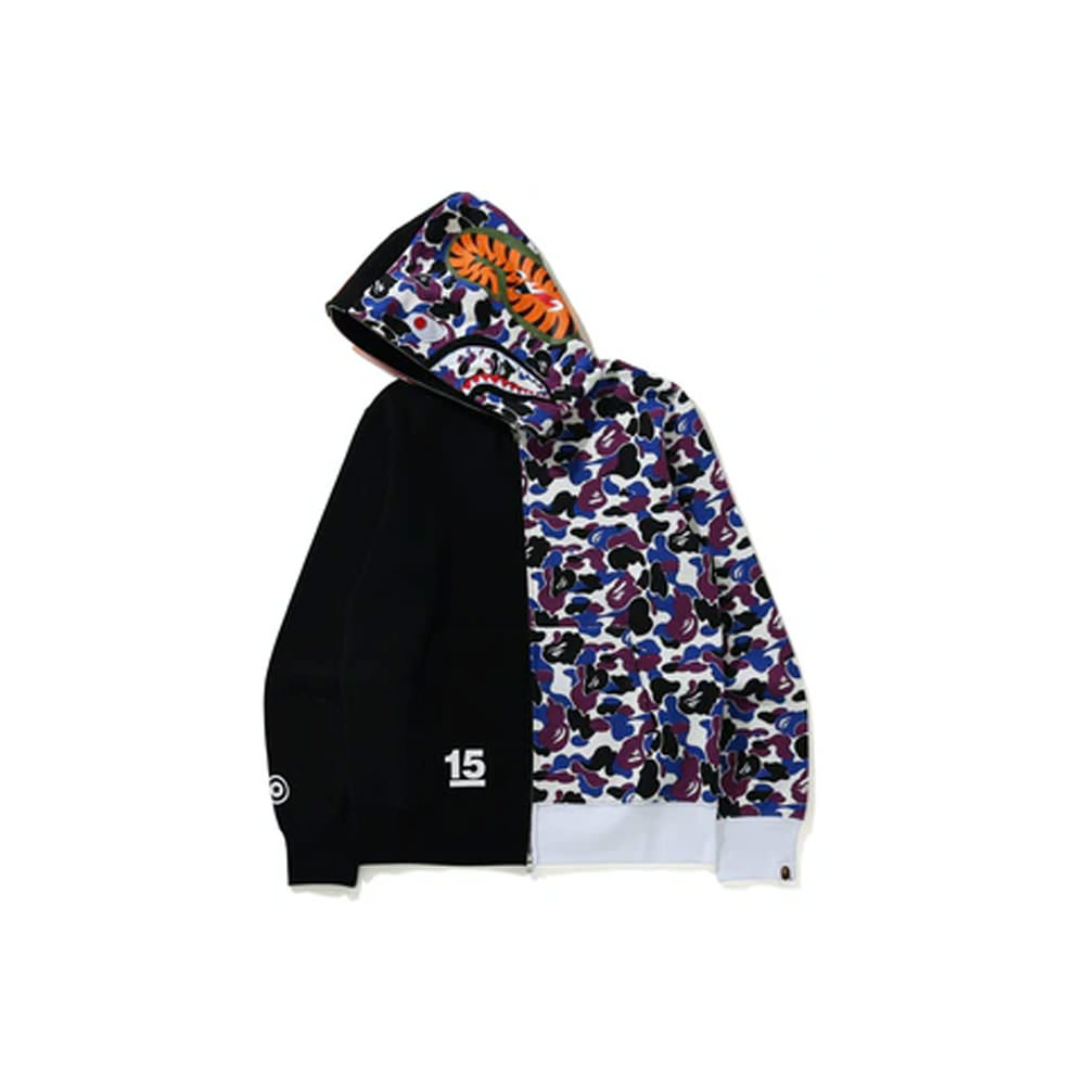 Bape Hong Kong 15th Anniversary Tiger Shark Half Full Zip Hoodie