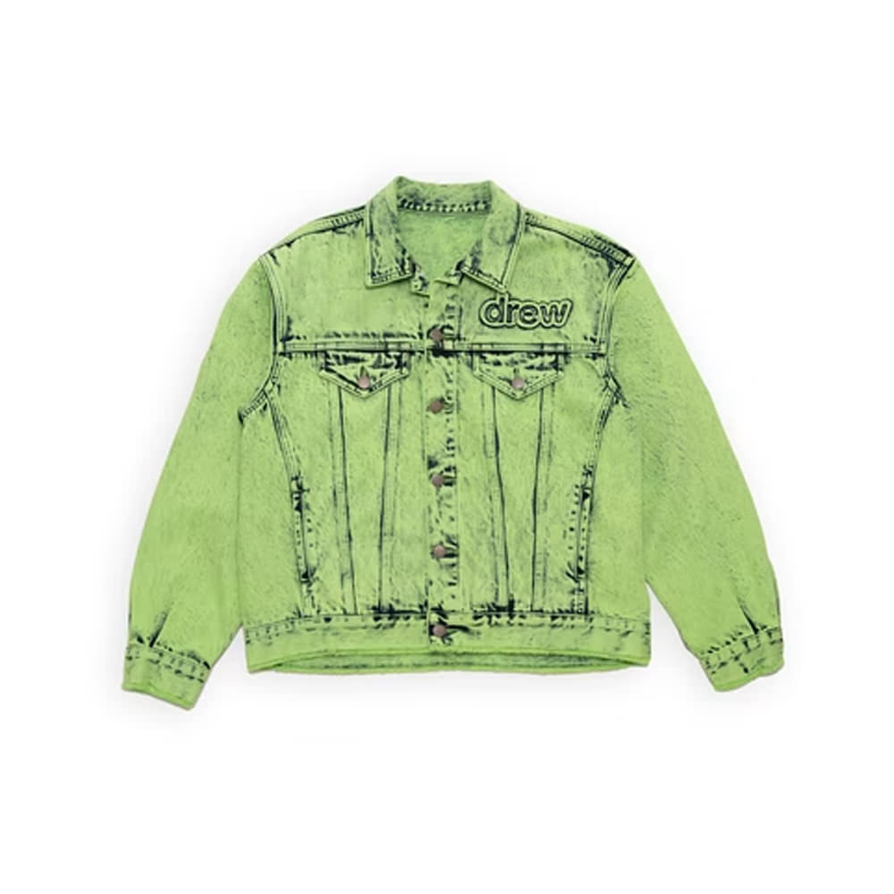 drew house oversized trucker jacket painted limedrew house oversized