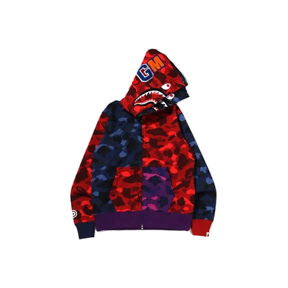 BAPE Crazy Shark Wide Fit Full Zip Double Hoodie MultiBAPE Crazy Shark