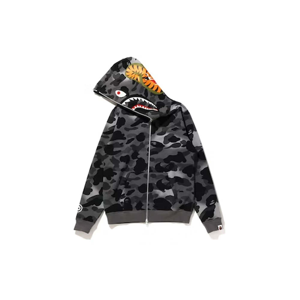 BAPE Women’s GRID Camo Shark Full Zip Hoodie BlackBAPE Women's GRID