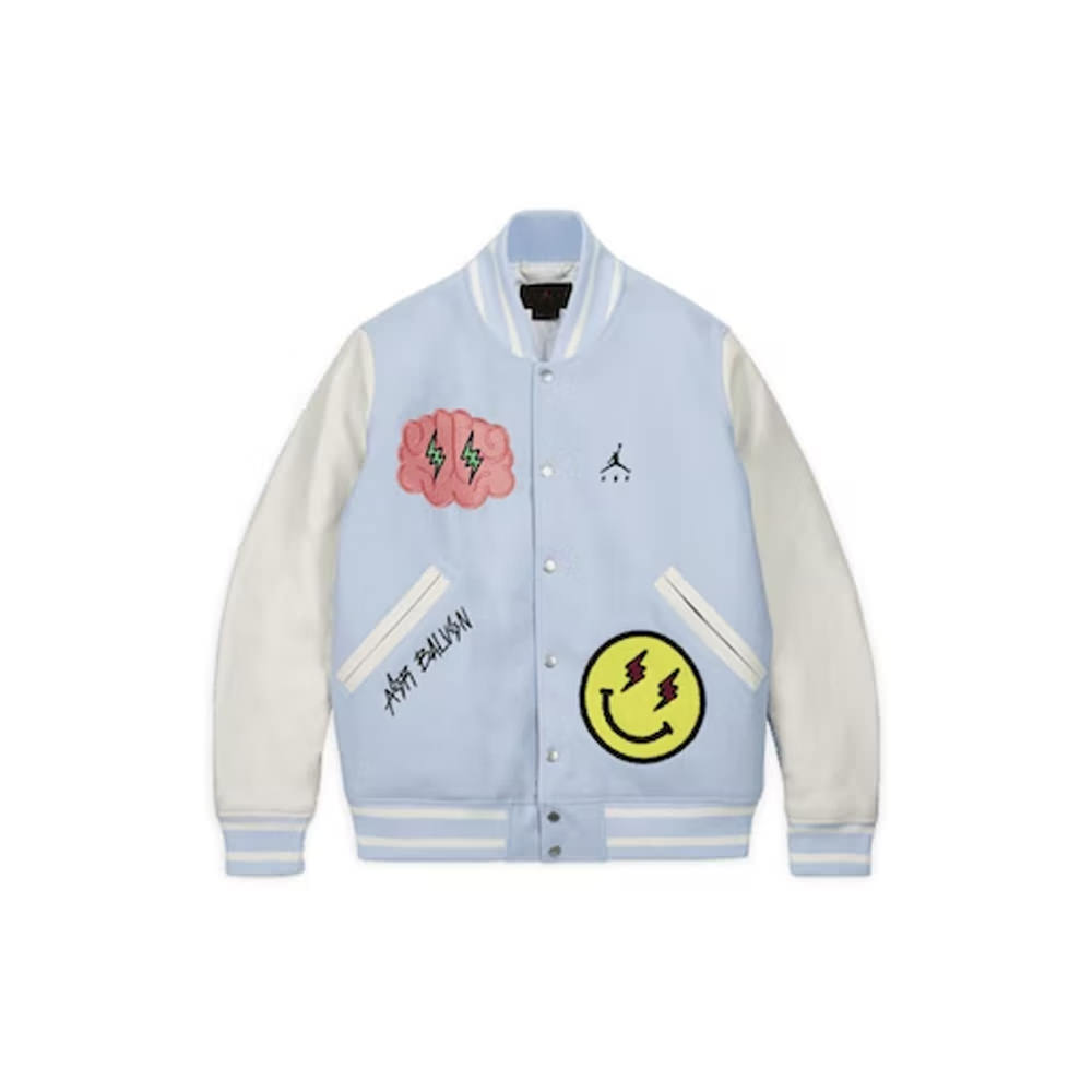 Jordan x J Balvin Varsity Jacket White/BlueJordan x J Balvin Varsity