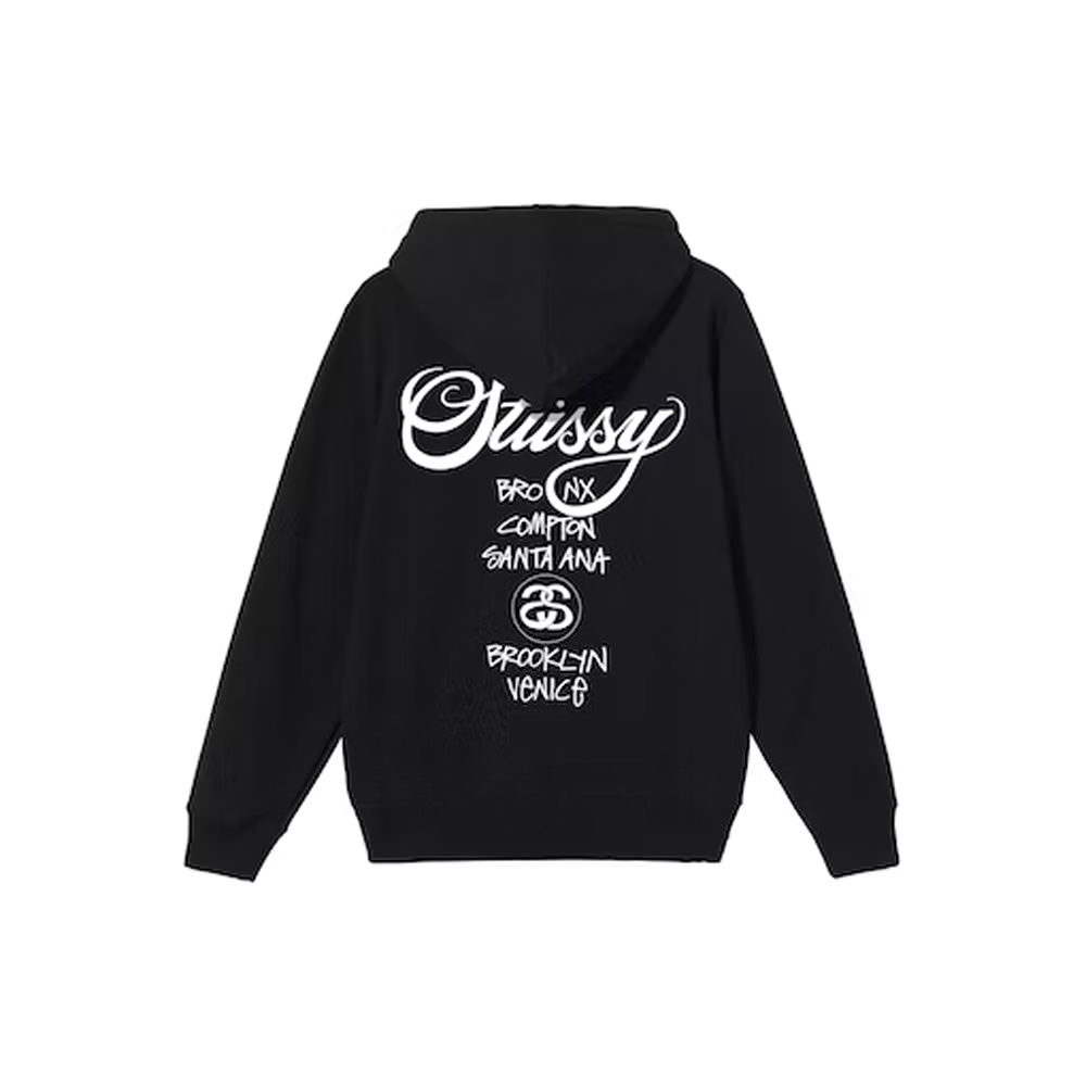 Stussy World Tour Hoodie BlackStussy World Tour Hoodie Black OFour