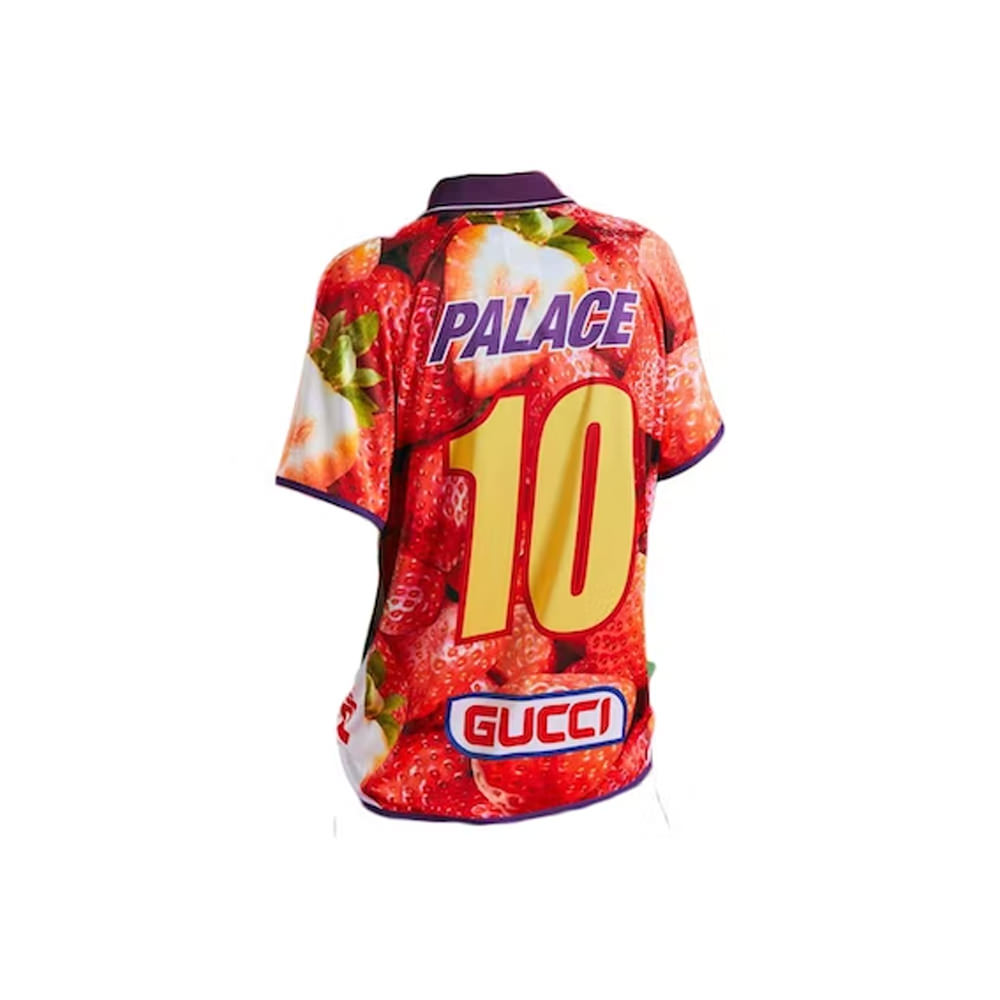 Palace x Gucci Strawberry Print Technical Jersey Football Tshirt