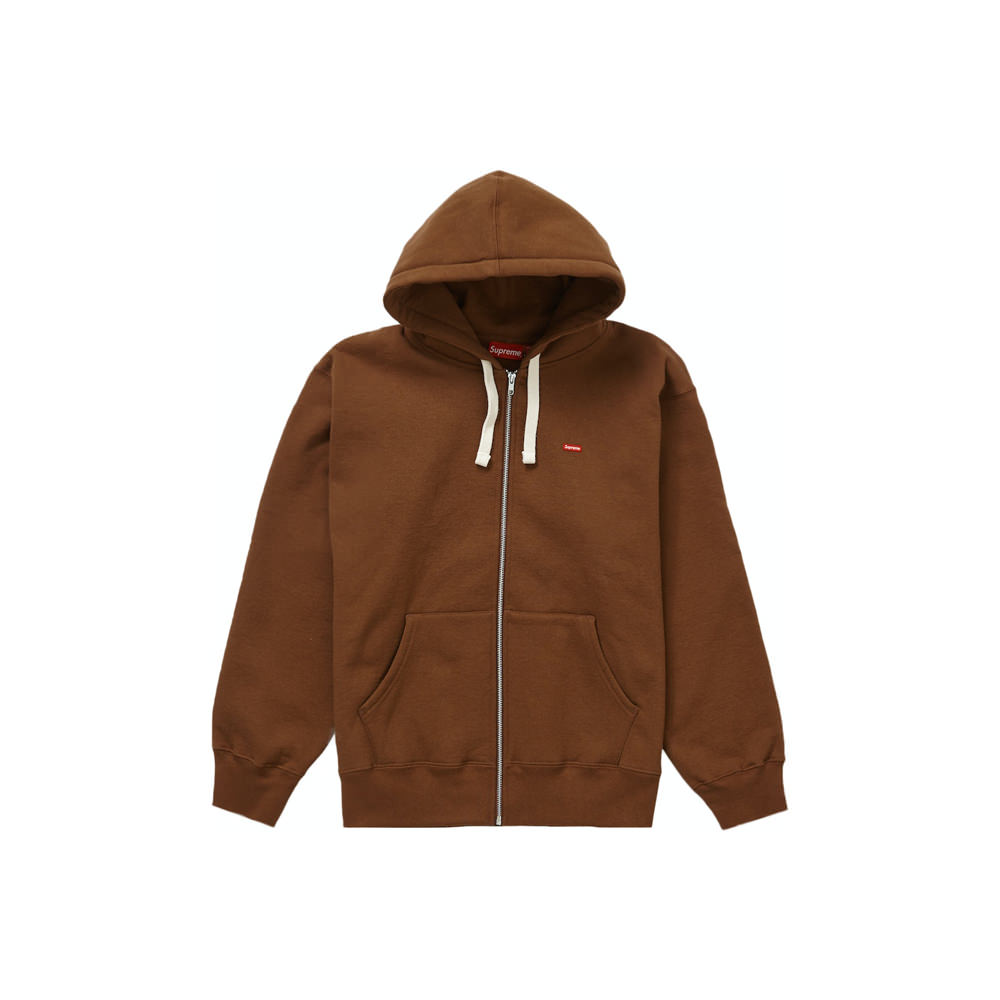 Supreme Small Box Drawcord Zip Up Hooded Sweatshirt BrownSupreme Small