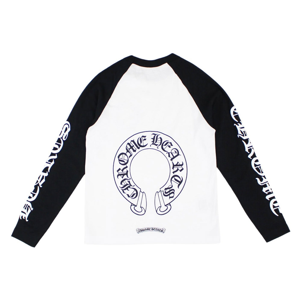 Chrome Hearts Horseshoe Baseball Shirt White/BlackChrome Hearts