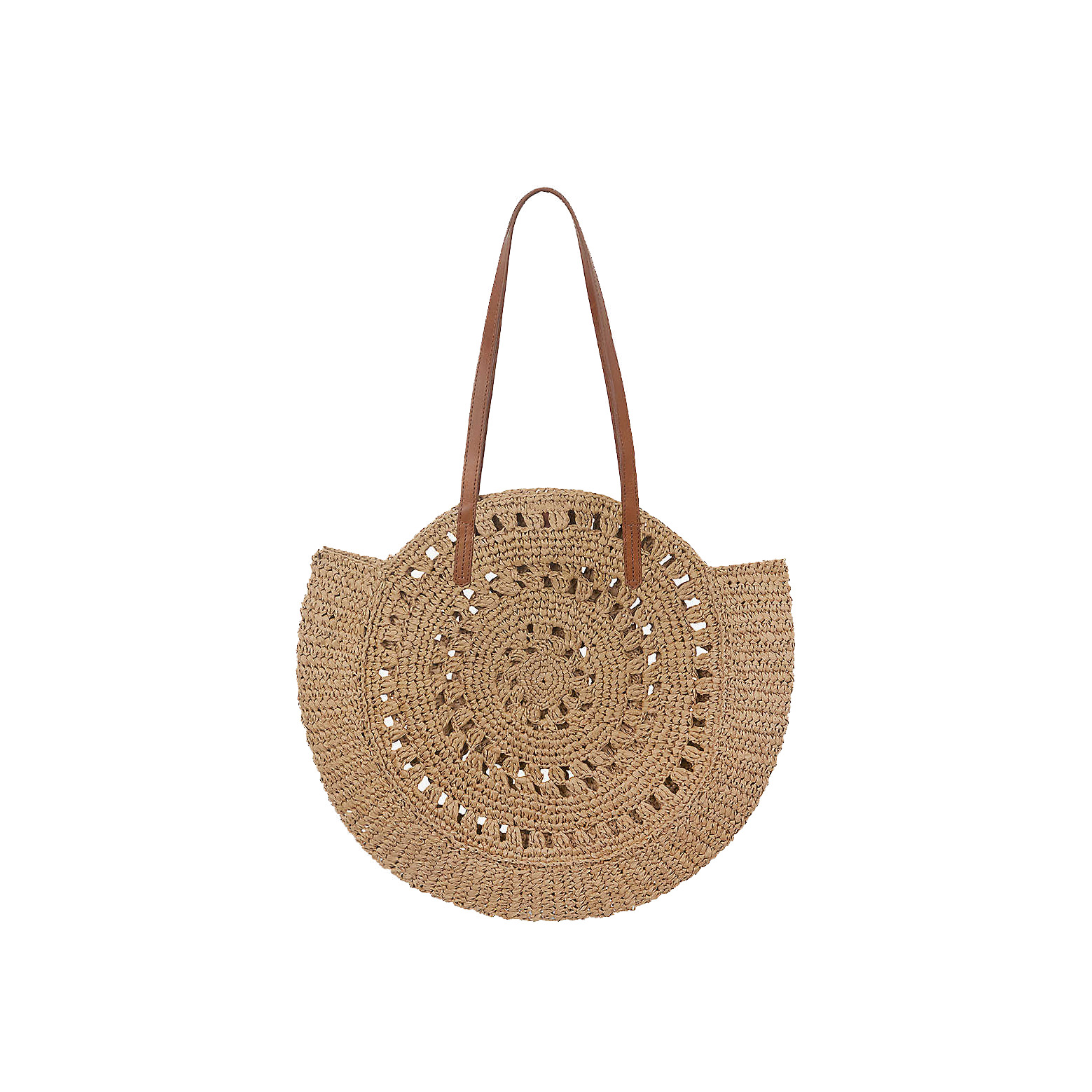 Circle openweave straw tote bagCircle openweave straw tote bag OFour