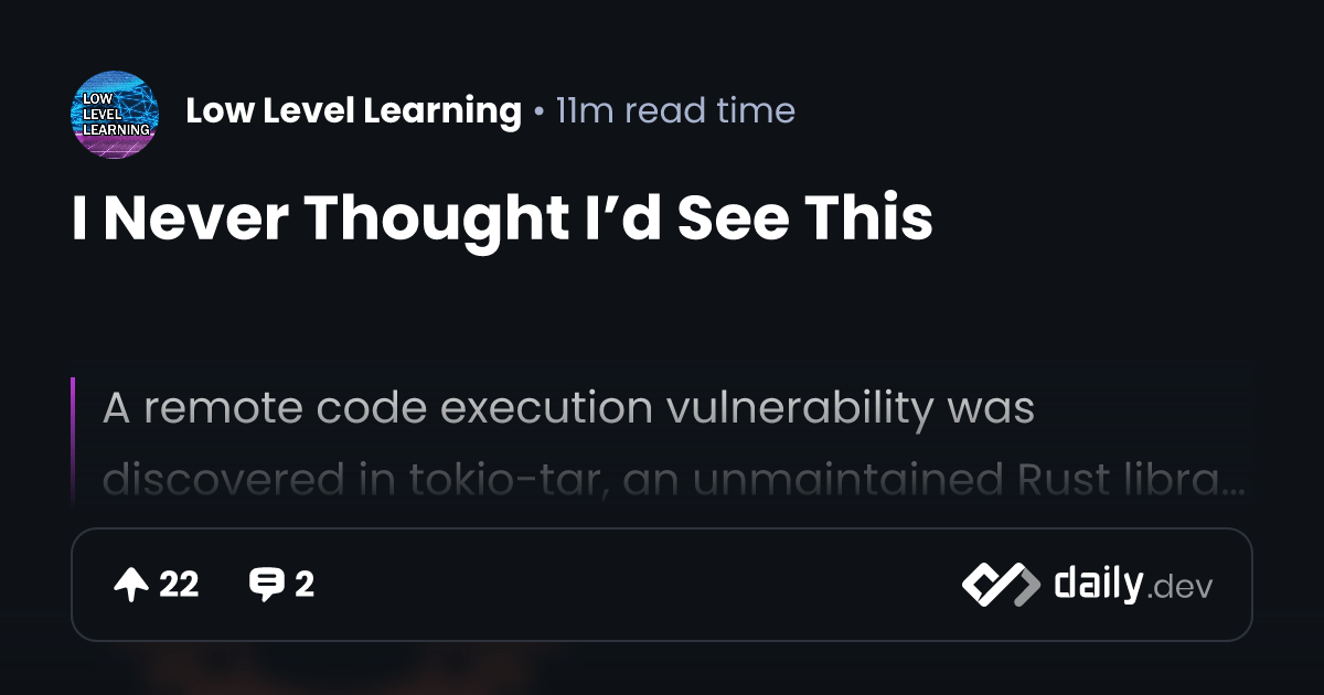 I Never Thought I’d See This daily.dev